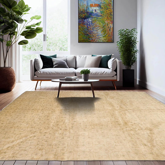 8x10 Beige Hand Knotted Tibetan 100% Wool Michaelian & Kohlberg Modern & Contemporary Oriental Area Rug