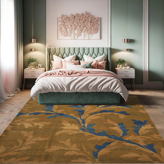 9x12 Green Hand Knotted Tibetan 100% Wool Michaelian & Kohlberg Transitional Oriental Area Rug