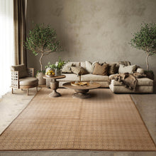 6'x8'9''Beige Tan Green Color Hand Knotted Tibetan 100% Wool Modern & Contemporary Oriental Rug