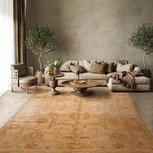 6'2''x8'10''Beige Peach Sage Color Hand Knotted Tibetan 100% Wool Traditional Oriental Rug