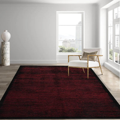 5'8''x8'7''Black Red Color Hand Knotted Tibetan 100% Wool Traditional Oriental Rug