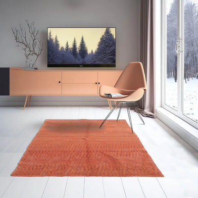 3' x 5'11'' Muted Coral Tone On Tone Color Hand Knotted Tibetan 100% Wool Modern & Contemporary Oriental Rug