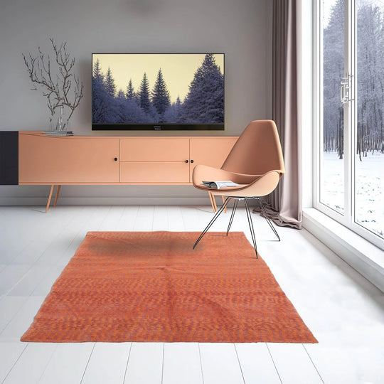 3x5 Muted Coral Hand Knotted Tibetan 100% Wool Michaelian & Kohlberg Modern & Contemporary Oriental Area Rug
