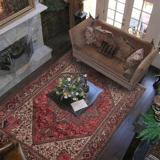 8x10 Coral Herizz Hand Knotted Traditional 100% Wool Area Rug