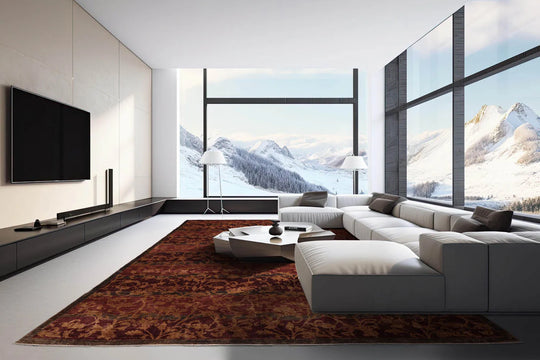 10x14 Rust Hand Knotted 100% Wool Peshawar Transitional Oriental Area Rug