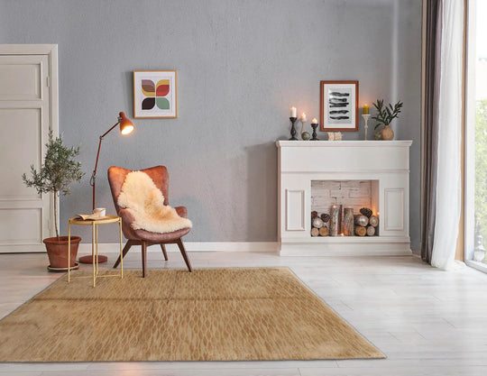 6x9 Tone on Tone Hand Knotted Tibetan Wool & Silk Tufenkian Modern & Contemporary Oriental Area Rug