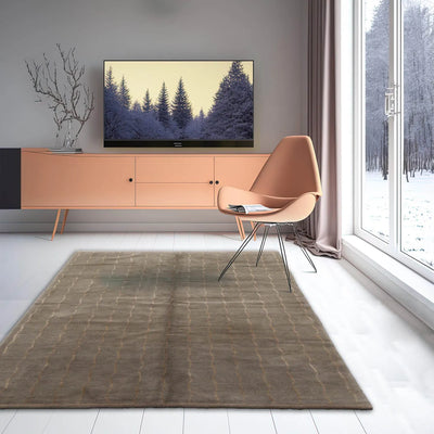 5' 7''x8' 6'' Tone On Tone Gray Color Hand Knotted Tibetan 100% Wool Modern & Contemporary Oriental Rug