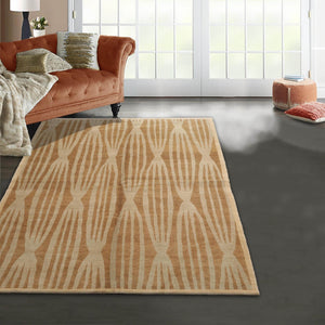 5' 8''x8' 5'' Beige Tan Gray Color Hand Knotted Tibetan 100% Wool Modern & Contemporary Oriental Rug