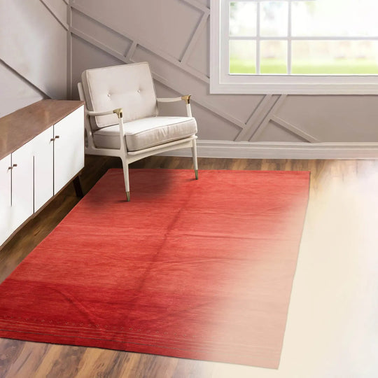 6x9 Coral Hand Knotted Tibetan 100% Wool Tufenkian Modern & Contemporary Oriental Area Rug