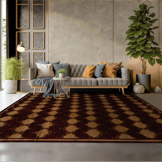 9x12 Burgundy, Beige Hand Knotted Savonnerie 100% Wool Traditional Oriental Area Rug