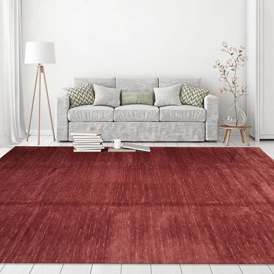 9x12 Rust, Coral Hand Knotted Tibetan 100% Wool Michaelian & Kohlberg Modern & Contemporary Oriental Area Rug Rust, Coral