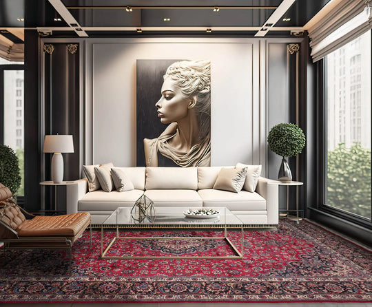 12'x16'5'' Palace Plum, Midnight Blue Hand Knotted 100% Wool Tabriz Traditional Oriental Area Rug Plum, Midnight Blue