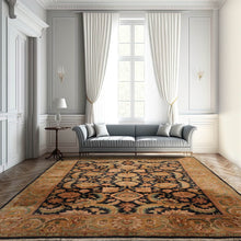 8' 8''x11' 8'' Charcoal Tan Sage Color Hand Knotted Persian 100% Wool Traditional Oriental Rug