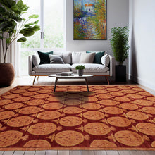 9' x11' 10'' Rust Peach Light Gold Color Hand Knotted Tibetan 100% Wool Transitional Oriental Rug