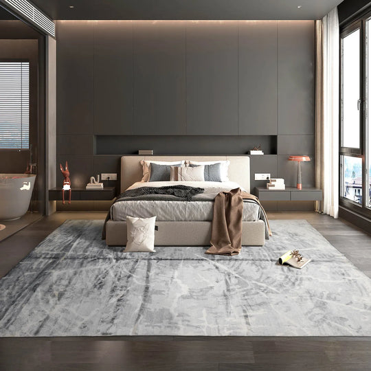 9x12 Gray Hand Knotted Tibetan Bamboo Silk Designer Modern & Contemporary Oriental Area Rug