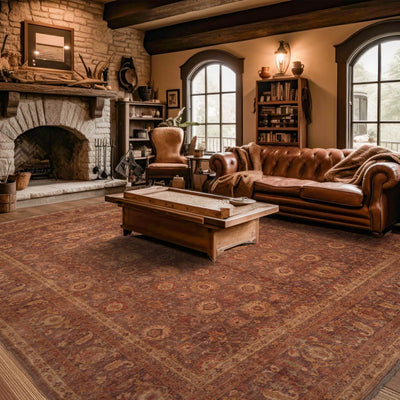 12' x14' 4'' Palace Aubergine, Gold Hand Knotted Afghan Oushak 100% Wool Oushak Traditional Oriental Area Rug