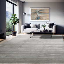 8' 1''x10' 2'' Tone On Tone Gray Color Hand Knotted Tibetan Wool and Silk Modern & Contemporary Oriental Rug