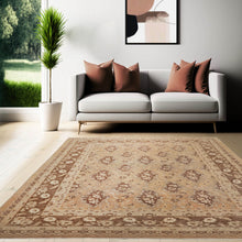 8' 3''x10' 7'' Tan Beige Brown Color Hand Knotted Persian 100% Wool Traditional Oriental Rug