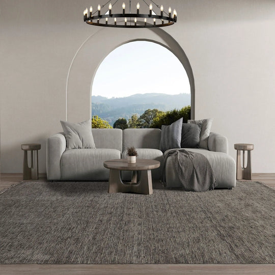 Multi Size Hand Loomed Solid 100% Wool Oriental Area Rug Gray, Tone On Tone Gray Color