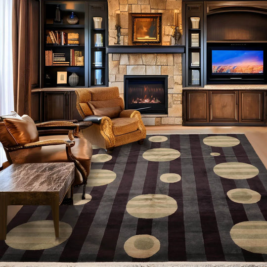 8x10 Gray Hand Knotted Art Deco Geometric Wool Oriental Area Rug