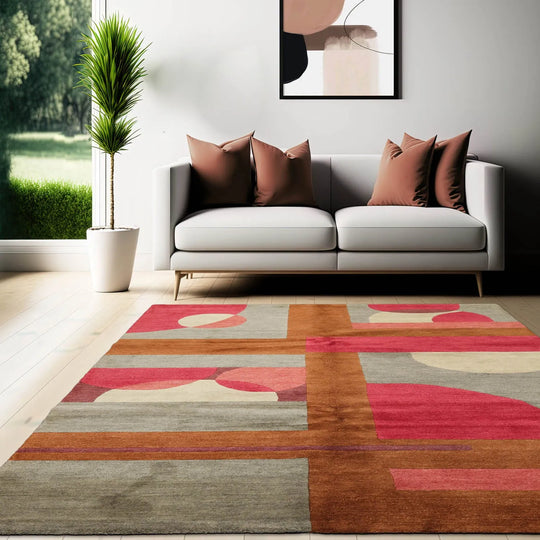 6x9 Gray Hand Knotted Tibetan Art Deco  Geometric Wool Oriental Area Rug