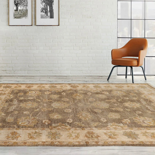 4x6 Moss Hand Knotted Agra Traditional Floral Wool Oriental Area Rug