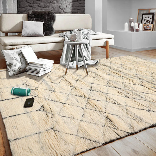 LoomBloom 5x8 Ivory Wool & Polyster Area Rug