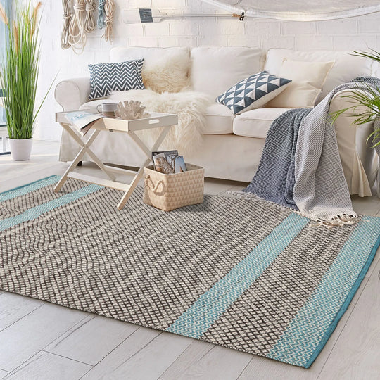 LoomBloom 5x8 Beige Oriental Modern Hand Woven Kilim Wool Area Rug