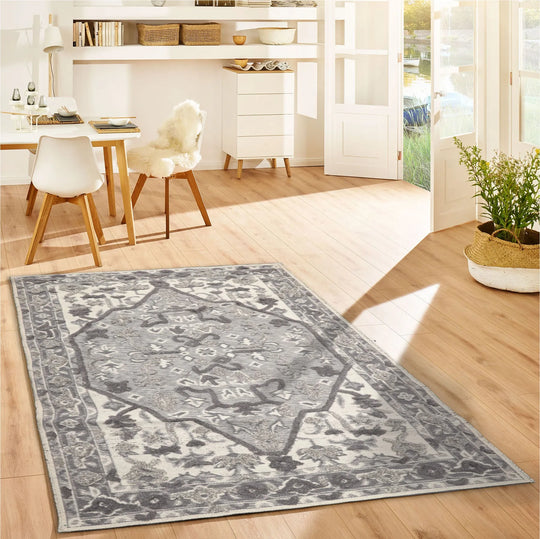 LoomBloom 5x8 Gray Artisanal Traditional Kilim Wool Oriental Area Rug