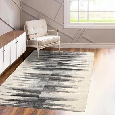 LoomBloom Hand Woven 5x8 Contemporary Ivory Area Rug