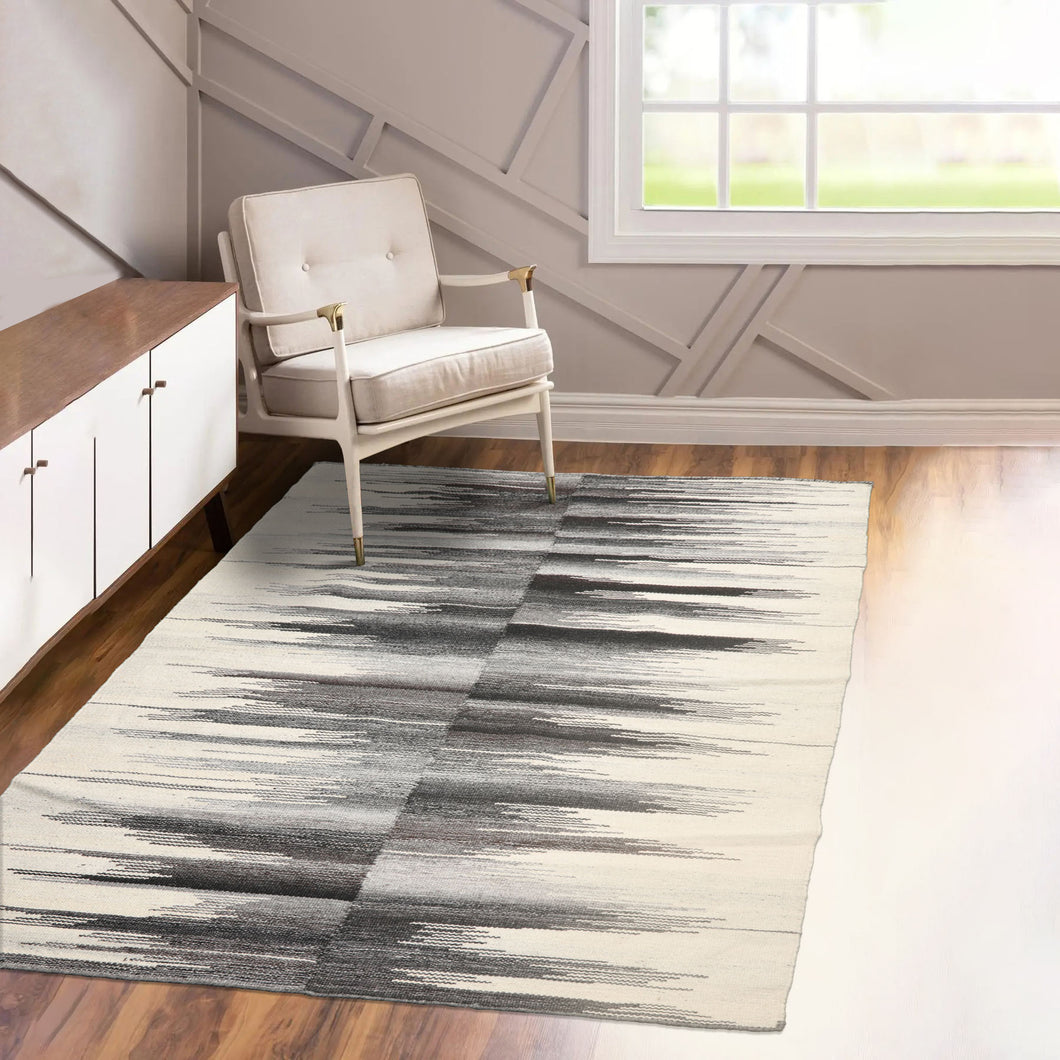 LoomBloom Hand Woven 5x8 Contemporary Ivory Area Rug