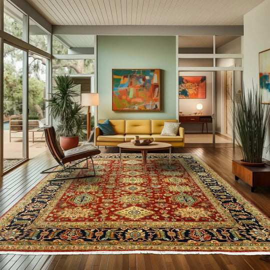 LoomBloom 8x10 Red Wool Traditional Turkish Oushak Hand Knotted Oriental Area Rug