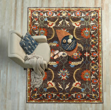 6x9 Graphite Orange beige Color Hand Knotted Arts & Crafts Oushak Wool Arts & Crafts/Mission Oriental Rug