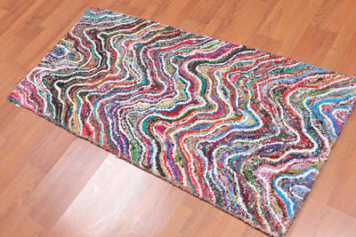 Multi Sizes Multi Color Hand Tufted Cotton Abstract Oriental Area Rug - Oriental Rug Of Houston