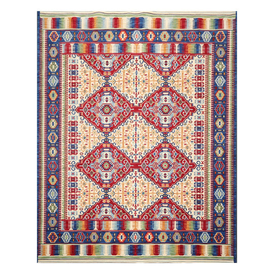 8'1" x 11'4" Traditional 100% Wool Area Rug Ivory Made in USA