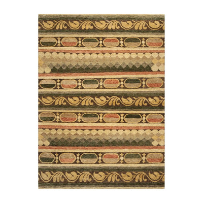 6x9 Rust Tibetan Hand Knotted antique finished Wool Modern Area Rug - Oriental Rug Of Houston