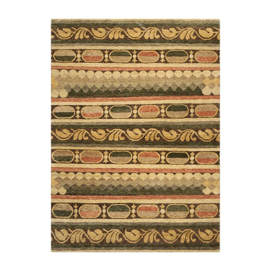 6x9 Rust Tibetan Hand Knotted antique finished Wool Modern Area Rug