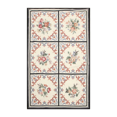 4x6 Ivory Hand Woven Needlepoint Aubusson 100% Wool Traditional Oriental Area Rug - Oriental Rug Of Houston