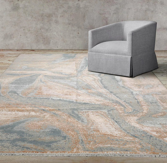 8’ x 10’ Hand Knotted Wool Modern Tibetan Sherpa Designer Area Rug Beige