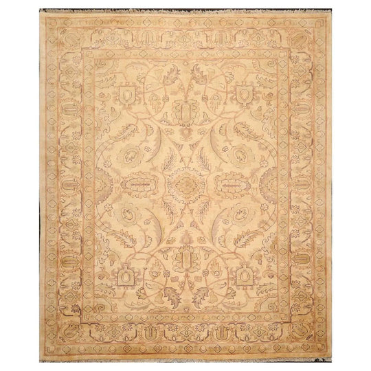 8'6'' x 10'4'' Hand Knotted Wool Peshawar Traditional Oriental Area Rug Gold
