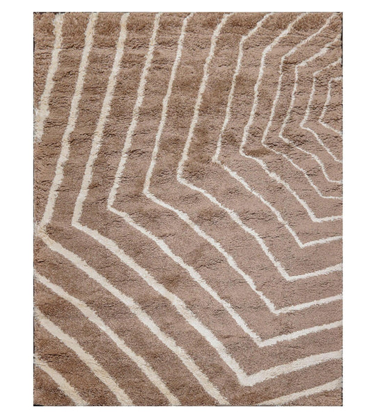 Loom Bloom 6'7" x 9' Tuffy Shag Modern Oriental Area Rug Brown White