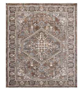 3' x5' Gray Brown Cream Color Machine Made Persian  Transitional Oriental Rug