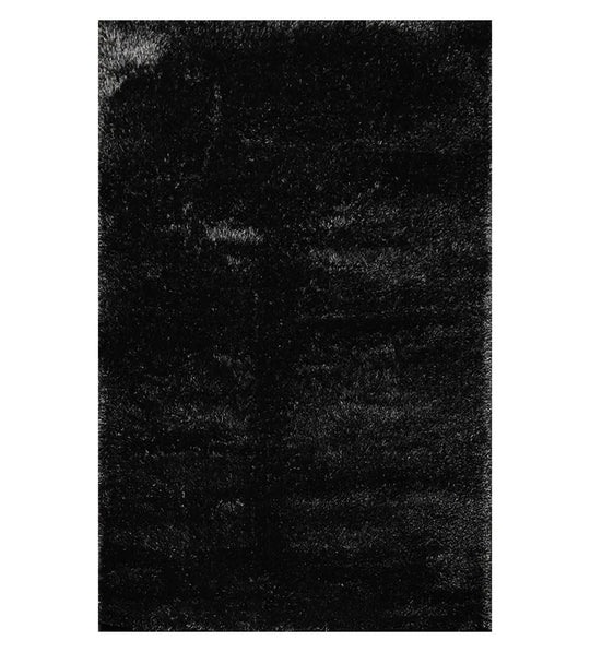 Multi Sizes Black Machine Made Shag Oriental Area Rug
