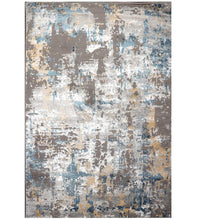 3' x5'  Gray White Silver Color Machine Made Persian Polypropylene Abstract Oriental Rug