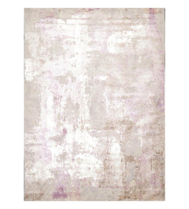 6'  07"x9'  Beige Cream Lavender Color Machine Made Persian Polypropylene Abstract Oriental Rug