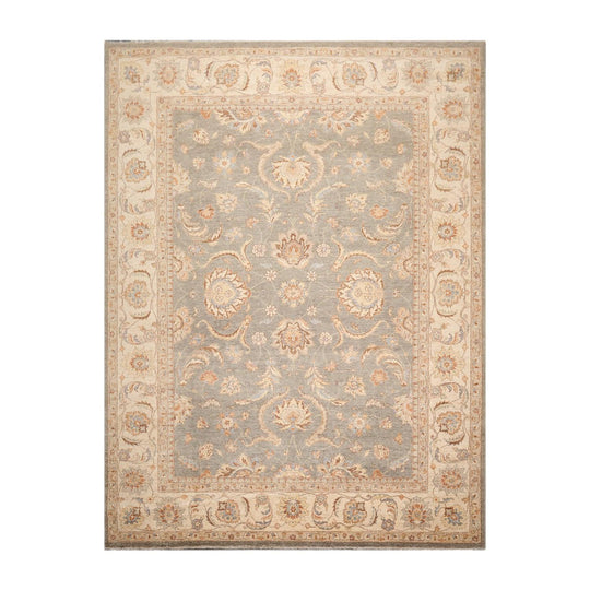 8'10" x 11'10" Hand Knotted Wool Peshawar Traditional Oriental Area Rug Gray