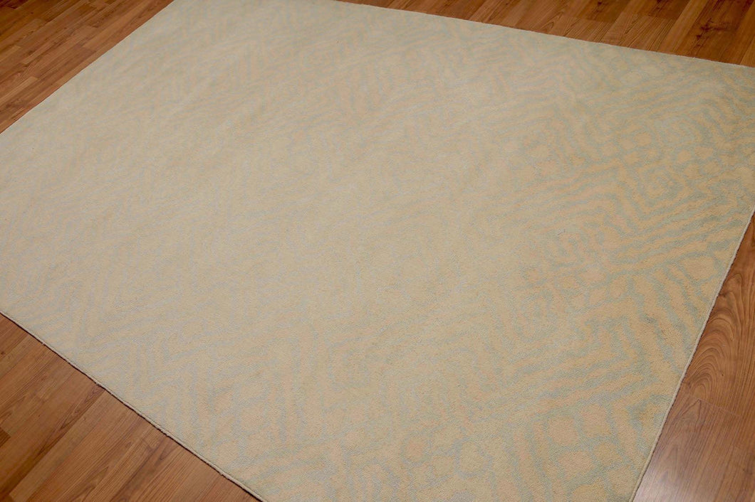 6' x 9' Hand Knotted Abstract 100% Wool Area rug Aqua - Oriental Rug Of Houston