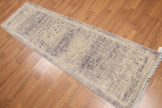 2'4" x 8' Hand Knotted Abstract Modern 100% Wool runner Area rug Beige