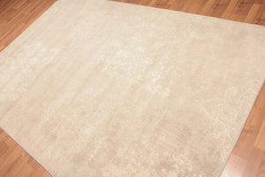 6' x 9' Contemporary Textured Industrial Look Wool Area rug Beige - Oriental Rug Of Houston