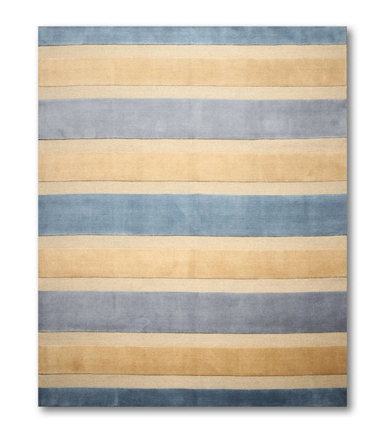 8x10 Blue, Beige Handknotted 100% Wool Oriental Area Rug